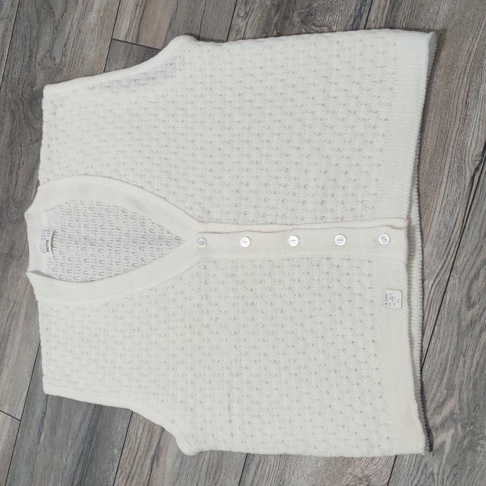 Montgomery Ward Vtg 80s White Sweater Vest Size 44